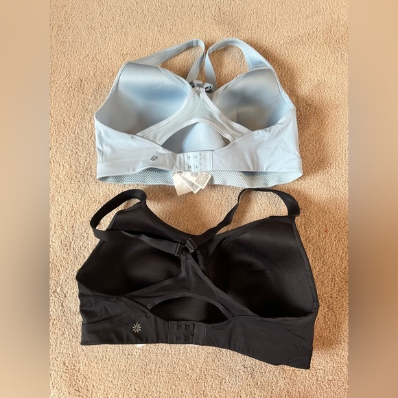 Lot Of 2 Athleta Advance Bra 38 DD  Black and Blue  Racer back Padded Workout - Picture 2 of 4